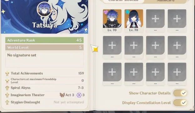 Genshin Impact Accounts Mid Game ASIA | AR 45 | 2 Limited | Flins,Yelan +27(4*Character) |MC Male|Take mail|Check SS(GI4318) 2