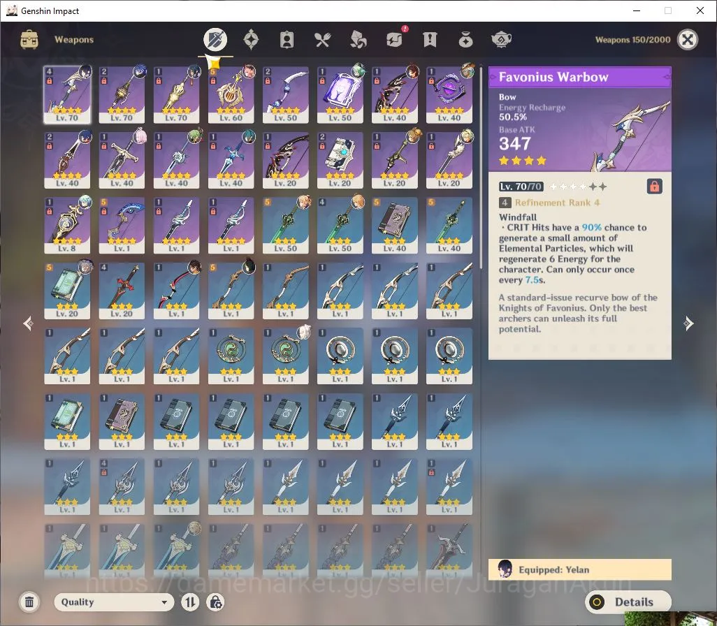 Genshin Impact Accounts Mid Game ASIA | AR 45 | 2 Limited | Flins,Yelan +27(4*Character) |MC Male|Take mail|Check SS(GI4318) 4
