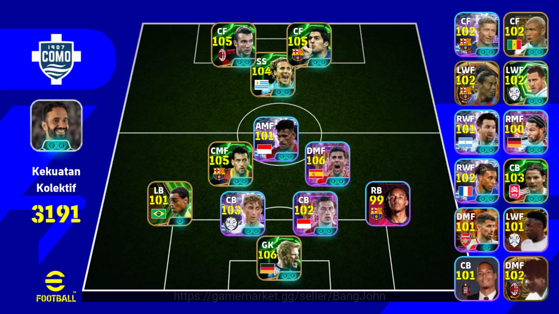 eFootball Others Power 3191 | Suarez Epic db , Shevchenko Epic db , image 1