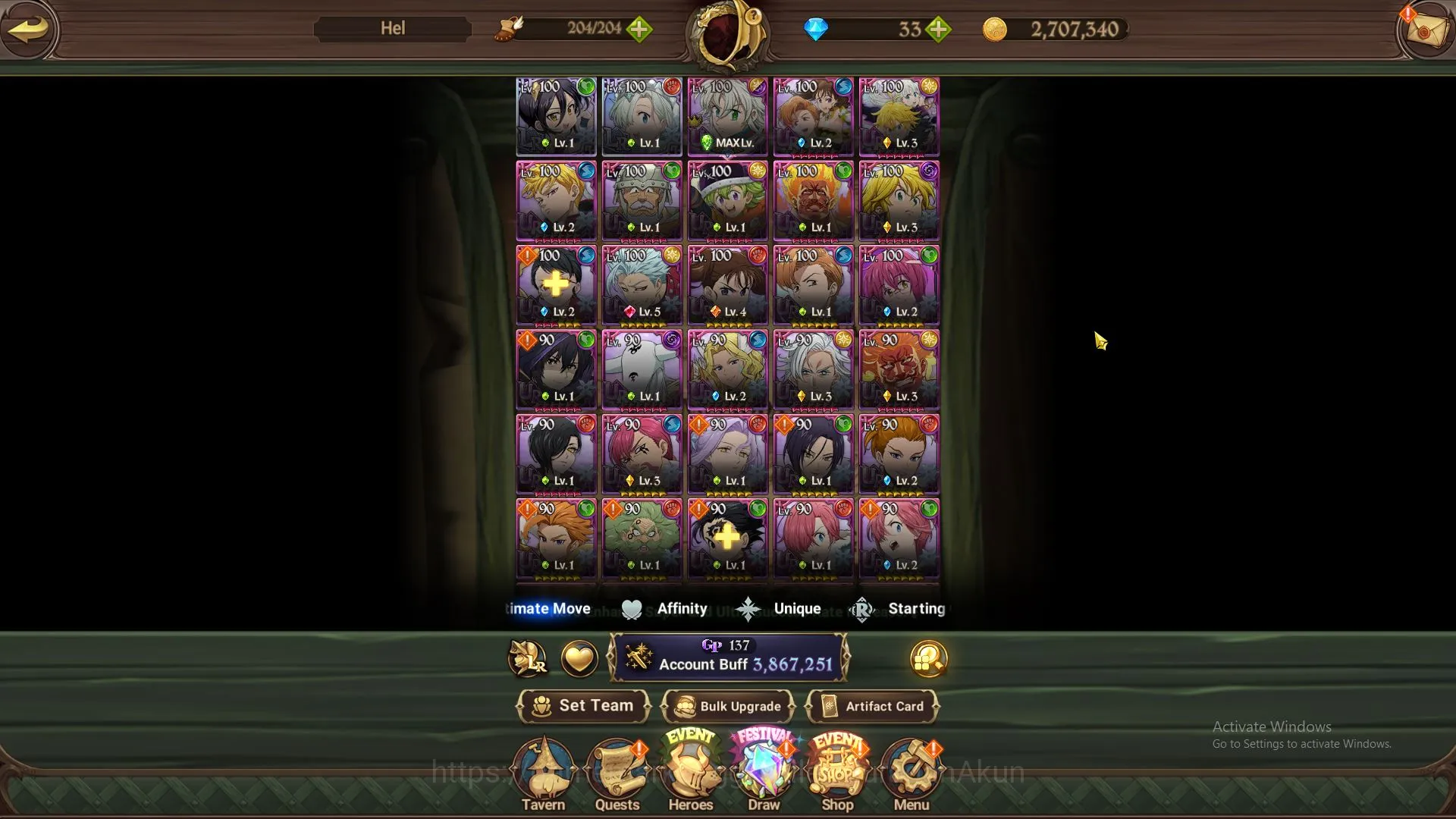 The Seven Deadly Sins: Grand Cross Accounts Midgame ASIA|3,8M CC|2 LR+8 UR+Collab 2