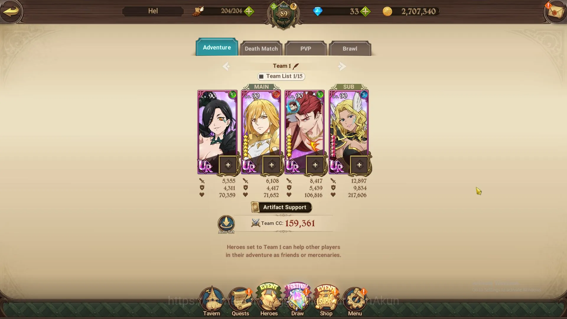 The Seven Deadly Sins: Grand Cross Accounts Midgame ASIA|3,8M CC|2 LR+8 UR+Collab 4