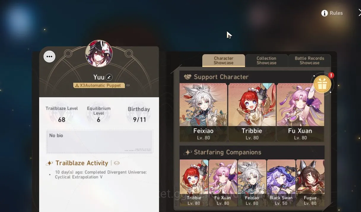 Honkai Star Rail Mid Game ASIA|TL68|10 Limited [Saber+Sign,3B+Sign,Phainon,F image 1