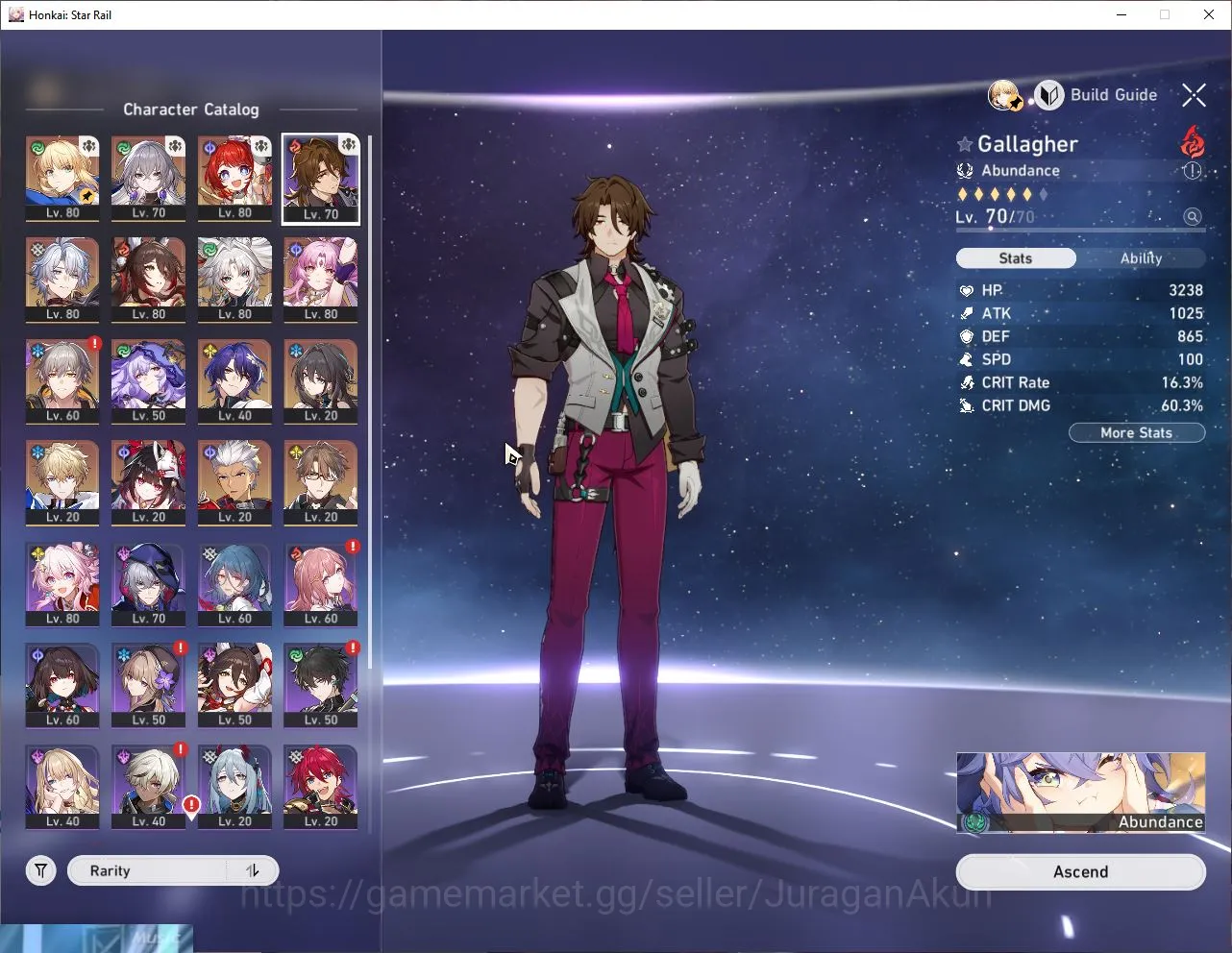 Honkai Star Rail Accounts Mid Game ASIA|TL68|10 Limited [Saber+Sign,3B+Sign,Phainon,Fugue,Feixiao,Sparkle,Etc]+SJ 3