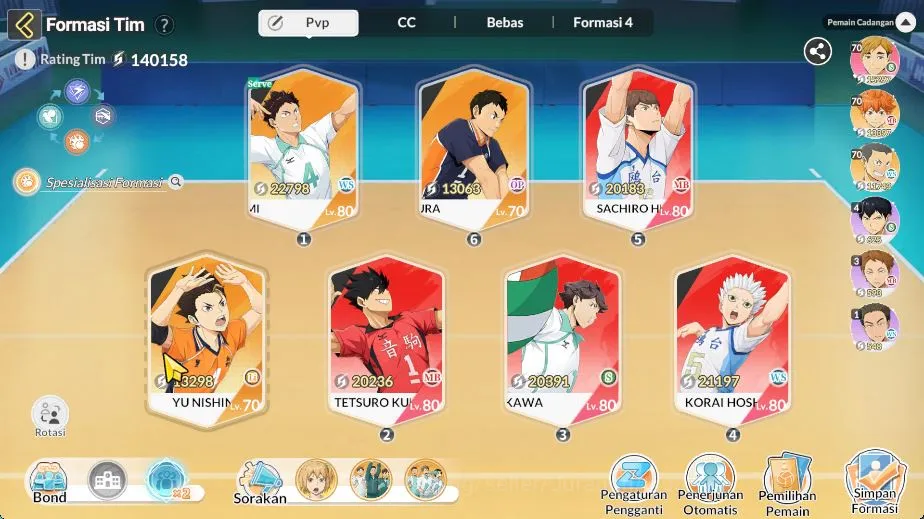 HAIKYU!! FLY HIGH Accounts SEA|Lvl 49|5 UR + Memo [Hoshiumi,Hirugami,Oikawa,Kuroo,Atsumu] + 5 10