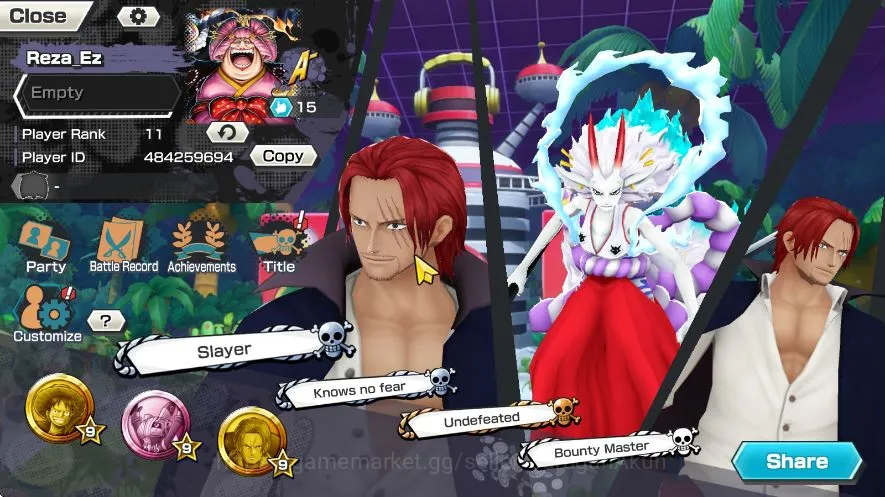 One Piece Bounty Rush Accounts Mid-Tier Global |6 Meta Extreme[Gear Four Luffy,Shanks,Sakazuki,Olin the 2