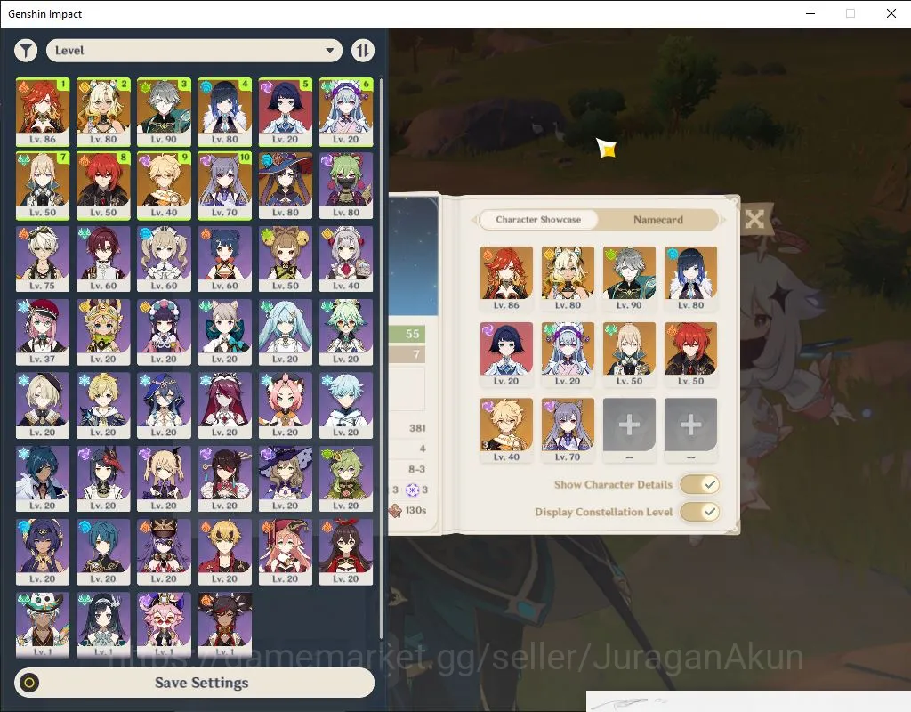 Genshin Impact Accounts Mid Game ASIA|AR 55| 4 Limited+1 [5* Weapon]|Alhaitam,Xilonen,Yelan,Mavuika|MC Male|Take Email|Check 2