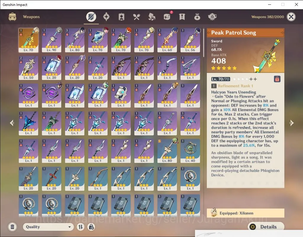 Genshin Impact Accounts Mid Game ASIA|AR 55| 4 Limited+1 [5* Weapon]|Alhaitam,Xilonen,Yelan,Mavuika|MC Male|Take Email|Check 4