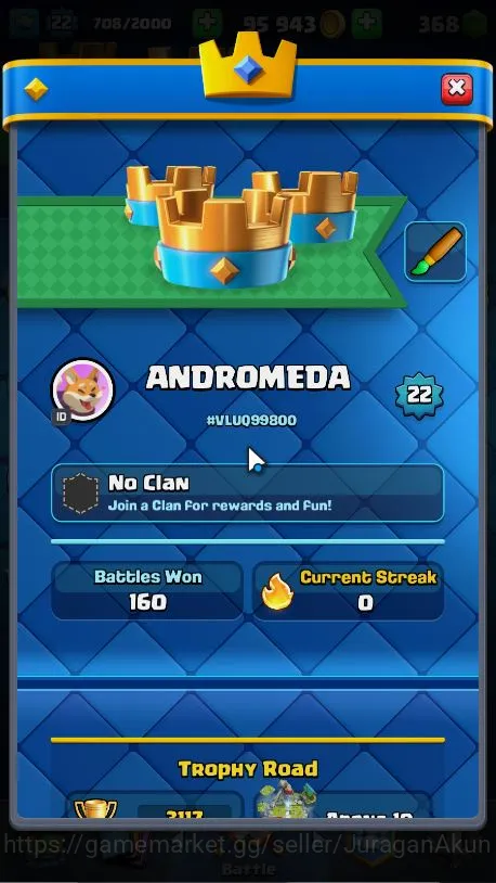 Clash Royale Accounts Midgame Lvl 22|Trophy 3117|KTL 9|Limited Skin|Card 61|1 EVO,14 Epic,21 Rare,22 Common|TakeEmail(CR1048) 3