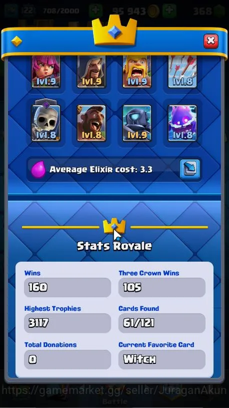Clash Royale Accounts Midgame Lvl 22|Trophy 3117|KTL 9|Limited Skin|Card 61|1 EVO,14 Epic,21 Rare,22 Common|TakeEmail(CR1048) 4
