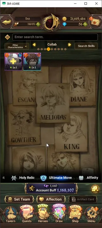 The Seven Deadly Sins: Grand Cross Accounts Midgame Asia |1,1M CC|4 UR + Collab TOG| Elimeli, DKM, Thor, Gowther |Code Only 4