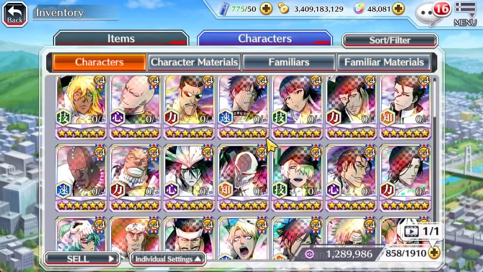 Bleach: Brave Souls Accounts Mid-Tier [GLOBAL]48K Orb|Rukia 10th Anniv,Santa Society(Giselle,Meninas,Bazz-B),Liltotto 4