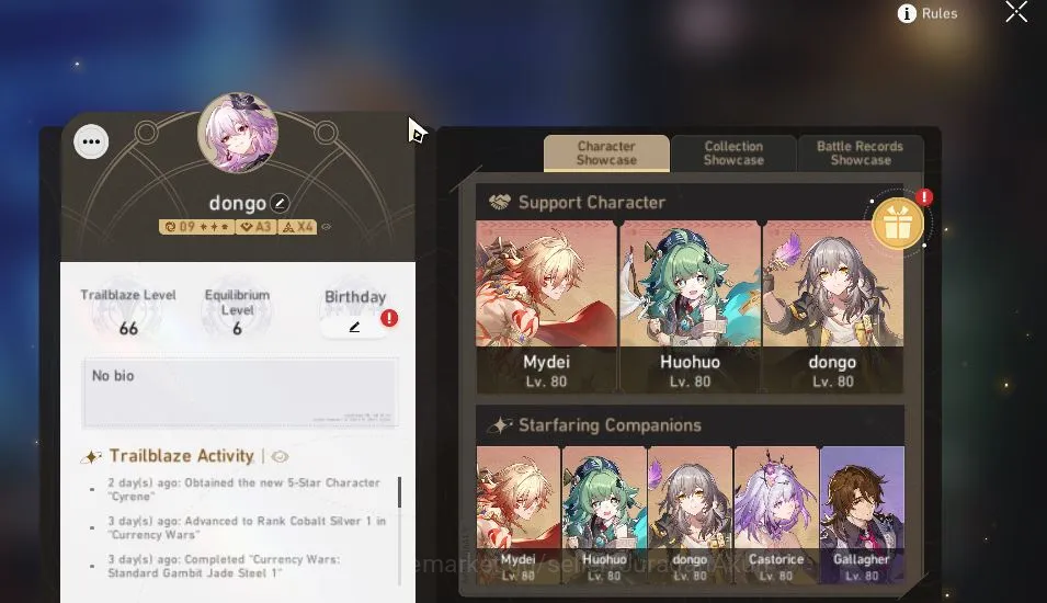 Honkai Star Rail Mid Game ASIA |TL 66 | 9 Limit|Ruan Mei E1,Ever Night+Sign  image 1