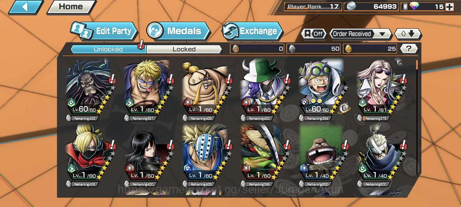 One Piece Bounty Rush Accounts Mid-Tier 1 Ex ( Ex Zoro | Android+IOS|Log Bandai| Check SS (OPBR724) 4