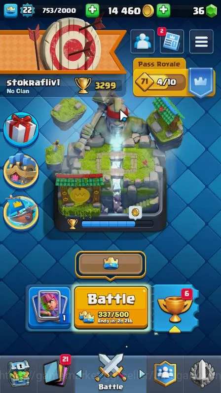 Clash Royale Accounts Lvl22|Trophy 3299|Limited Skin|KTL 9|Card 62|2 EVO image 1