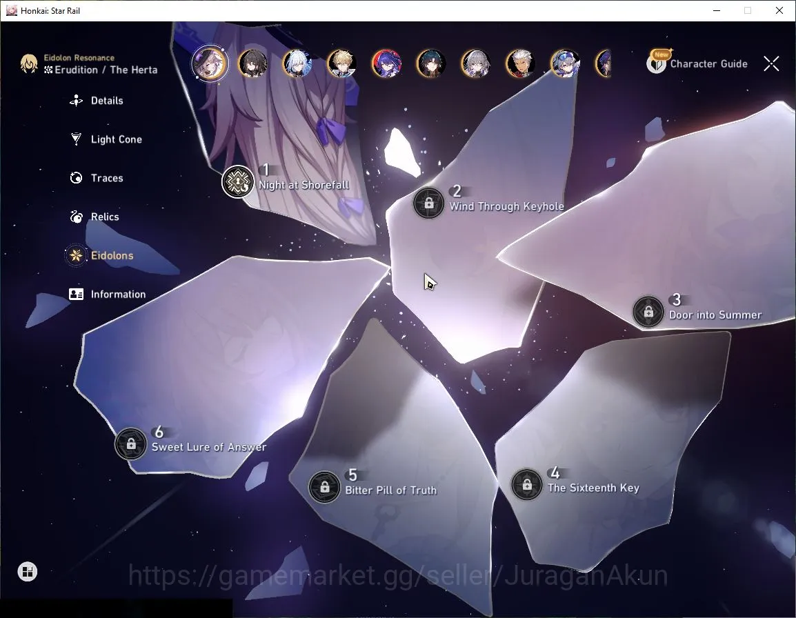 Honkai Star Rail Accounts Mid Game ASIA [TL70]15 Limited (Saber+Sign,The Herta[Sign+E1],Tribbie 6