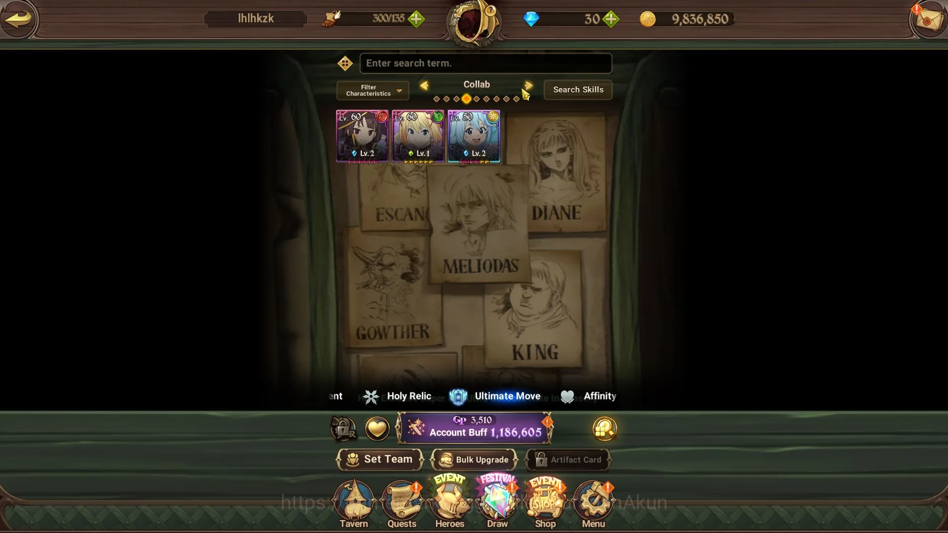 The Seven Deadly Sins: Grand Cross Accounts Midgame Global |1,1M CC| 1 LR + 4 UR + Full Collab Blassing 6
