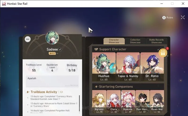 Honkai Star Rail Mid Game ASIA|TL 55|8 Limited| Aglaea, Hyacine, Huohuo, Dan image 1