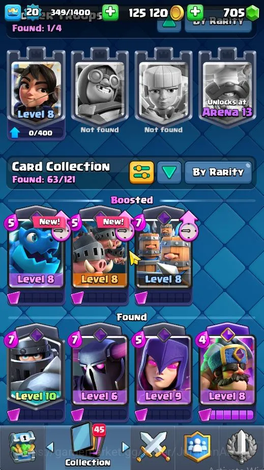 Clash Royale Accounts Starter Lvl20|Trophy 4144|Limited Skin|KTL 8|Card 68|2 EVO,1 Legend,15 Epic,22 Rare,26 Common|705 3