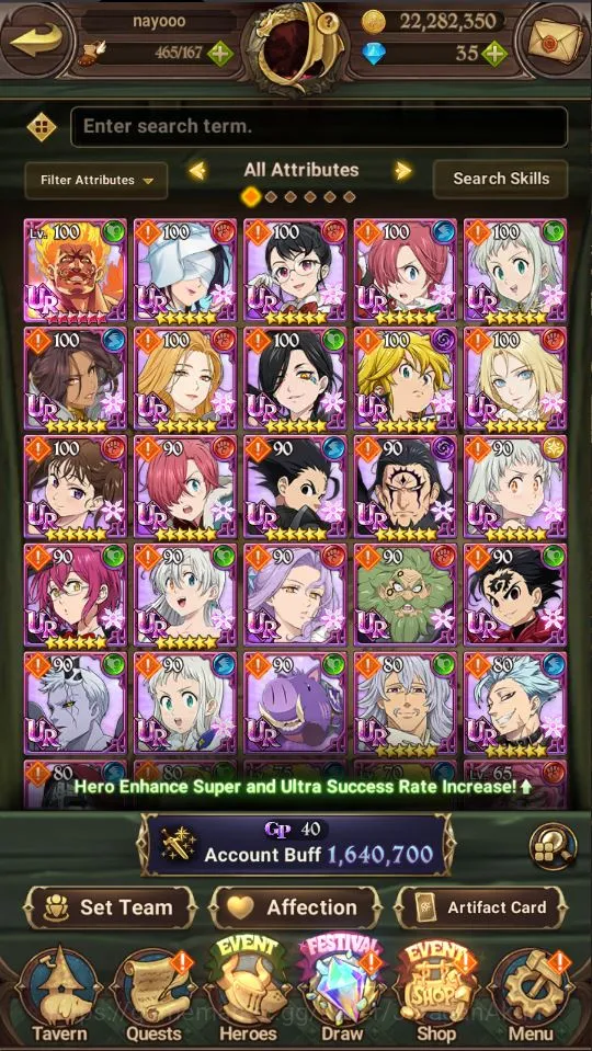 ASIA |1,6M CC| 6UR |Gowther,DKMeliodas,Elimeli,Sabunak,Indomitable,Lancelot|Unlinked|CheckSS(SDS1435) The Seven Deadly Sins: Grand Cross Accounts Midgame ASIA |1,6M CC| 6UR