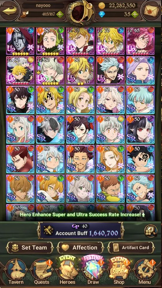 The Seven Deadly Sins: Grand Cross Accounts Midgame ASIA |1,6M CC| 6UR 2