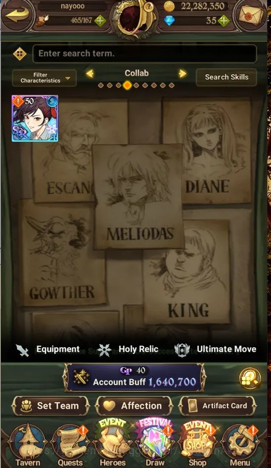 The Seven Deadly Sins: Grand Cross Accounts Midgame ASIA |1,6M CC| 6UR 3