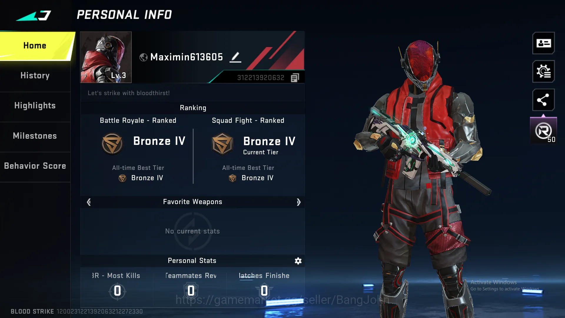 Blood Strike Accounts Ultra Scar Frostbeam | Ultra Execution Alien Wrait image 2