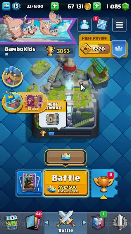 Lvl19|Trophy 3053|Limited Skin|KTL 8|Card 60|2 EVO,16 Epic,20 Rare,25 Common|TakeEmail(CR885) Clash Royale Starter Lvl19|Trophy 3053|Limited Skin|KTL 8|Card 60|2 EVO image 1