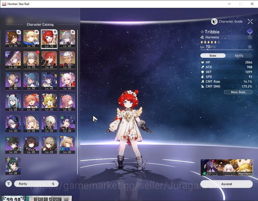 Honkai Star Rail Accounts Mid Game ASIA | TL 61 | 3 Limited [The Herta+Sign,Tribbie,Archer] | 1,2K SJ | Amphoreus |Take 2