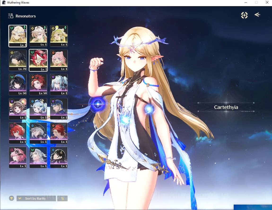 Wuthering Waves Accounts Mid-Game EU | UL 45 | 3 Limited | Ciaccona+Sign,Cartethiya+Sign,Lynae+Sign | DB Lv25 |MC Female 4