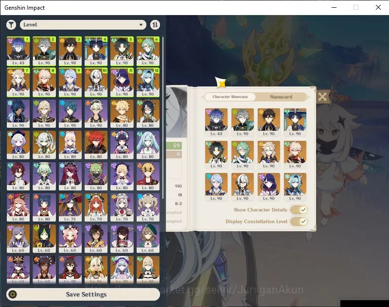 Genshin Impact Mid Game ASIA|AR 59|17 Limited+11 [5* Weapon]|(Arle,Wan,Xia image 1
