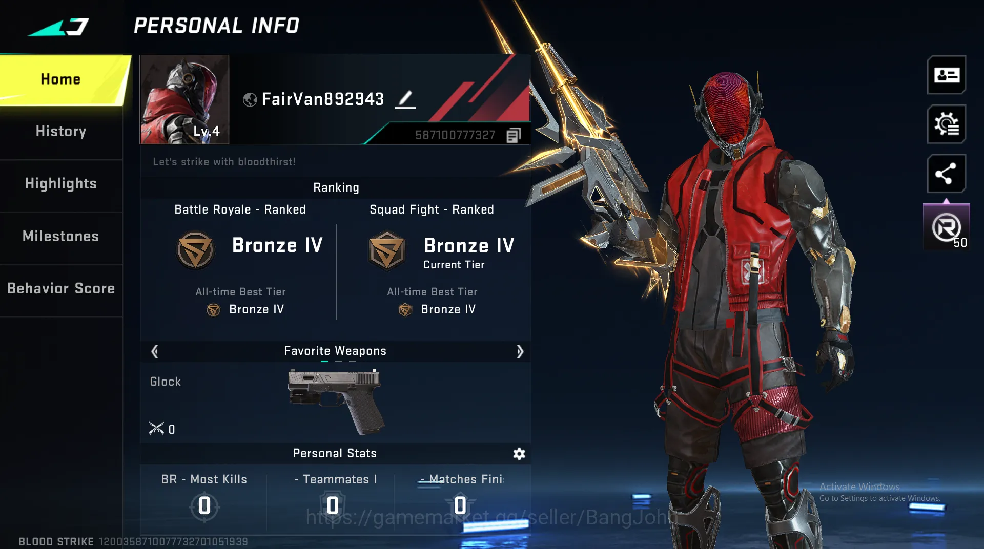 Blood Strike Accounts ASIA Ultra UMP | Change Name BS111B image 1