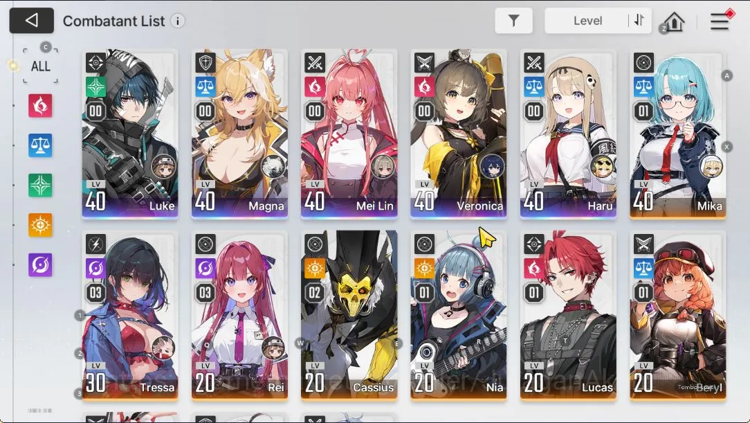 Chaos Zero Nightmare Accounts GLOBAL Lv34|5 SSR (Mei Lin,Veronica,Luke,Haru,Magn image 4