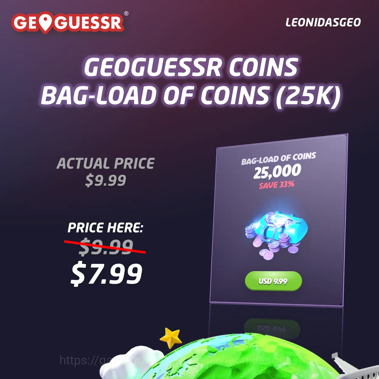 GeoGuessr Coins Shop to YOUR ACCOUNT | 25000 COINS GeoGuessr Others GeoGuessr Coins Shop to YOUR ACCOUNT | 25000 COINS