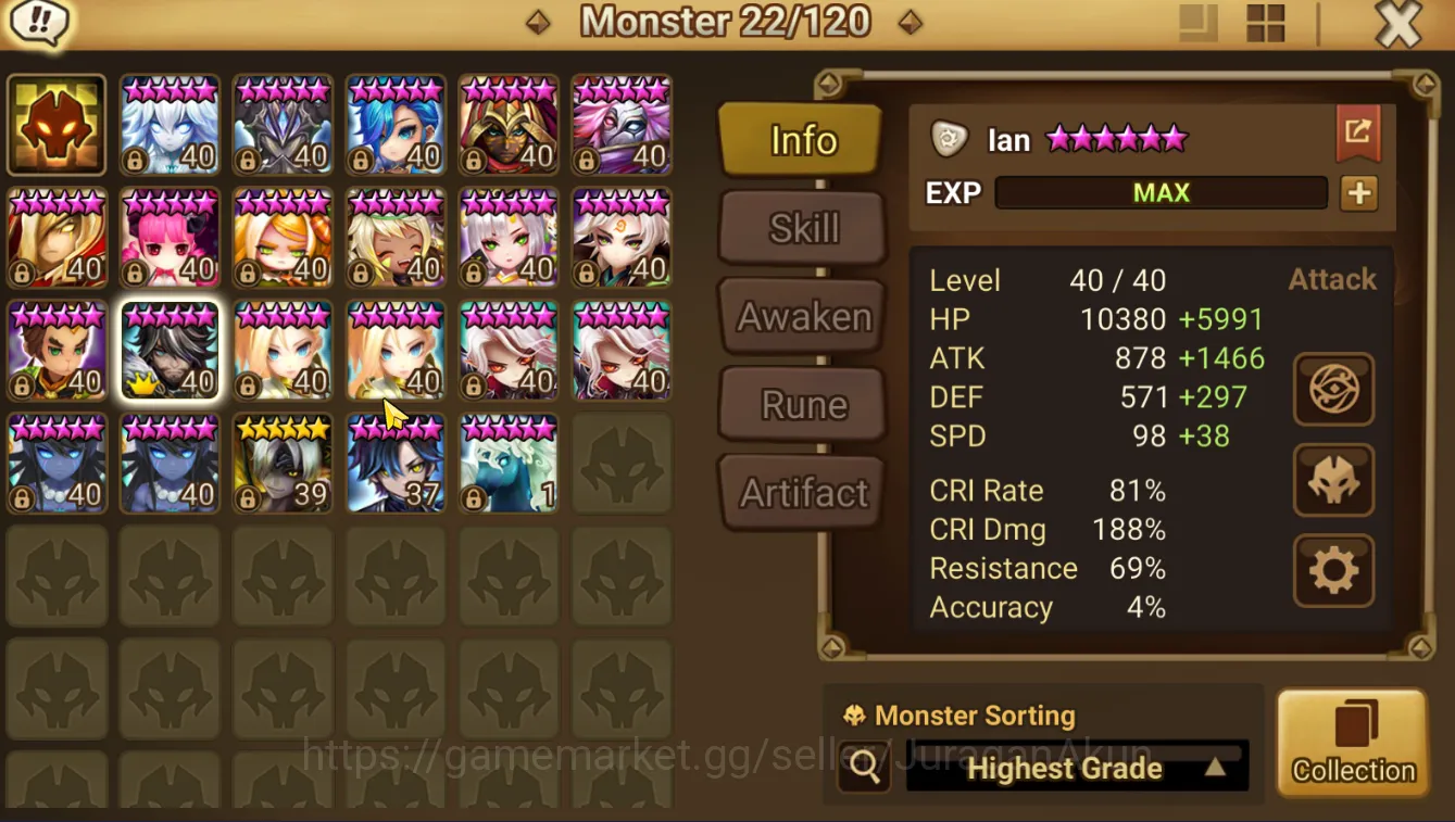 Summoners War: Sky Arena Accounts ASIA Lv50 Best Starter|1 LD IAN Collab Assasins Cr image 5