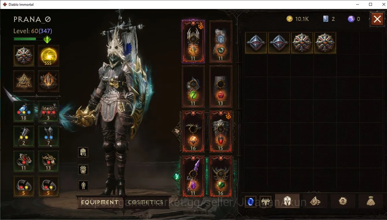 Diablo Immortal Accounts Mid-Tier SEA - Vasily |Lv 60 (347) Necromancer 28730 CR |Reso 555|Esessence Lv2 18/30| Check SS 2