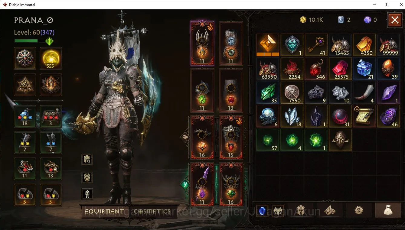 Diablo Immortal Accounts Mid-Tier SEA - Vasily |Lv 60 (347) Necromancer 28730 CR |Reso 555|Esessence Lv2 18/30| Check SS 4