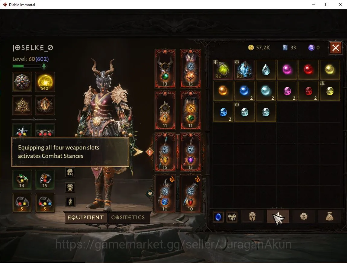 Diablo Immortal Accounts Mid-Tier SEA - Vasily|Lv60(602) Monk|33k CR|Reso 540|Hell 3 |Paragon Slayer|Hell lv 21|Esessence 3