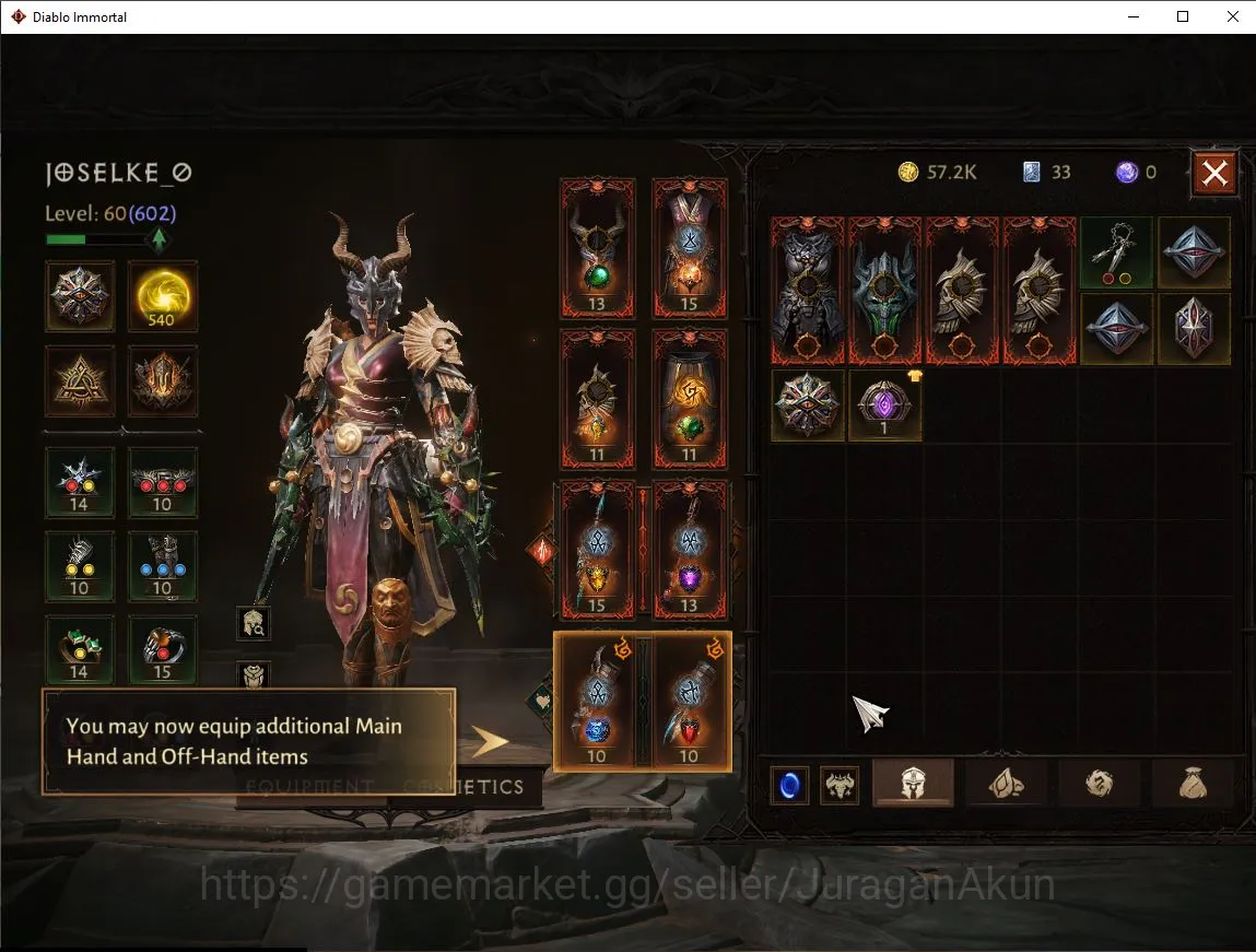 Diablo Immortal Accounts Mid-Tier SEA - Vasily|Lv60(602) Monk|33k CR|Reso 540|Hell 3 |Paragon Slayer|Hell lv 21|Esessence 4