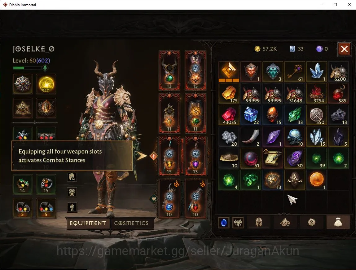 Diablo Immortal Accounts Mid-Tier SEA - Vasily|Lv60(602) Monk|33k CR|Reso 540|Hell 3 |Paragon Slayer|Hell lv 21|Esessence 5
