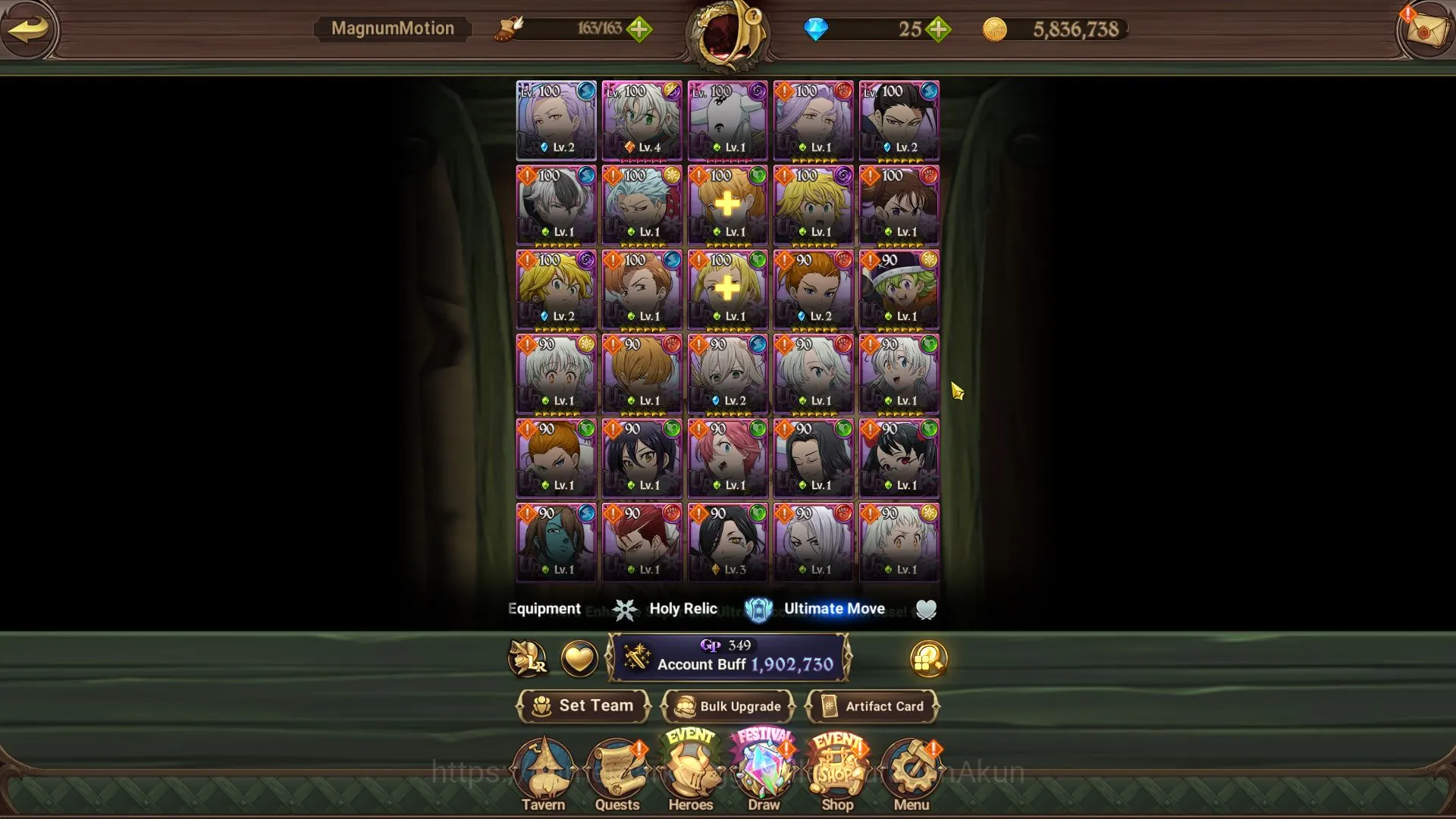 The Seven Deadly Sins: Grand Cross Accounts Starter ASIA |Starter| 1,9M CC,CH 7 | 1 LR+6 UR+Collab 2