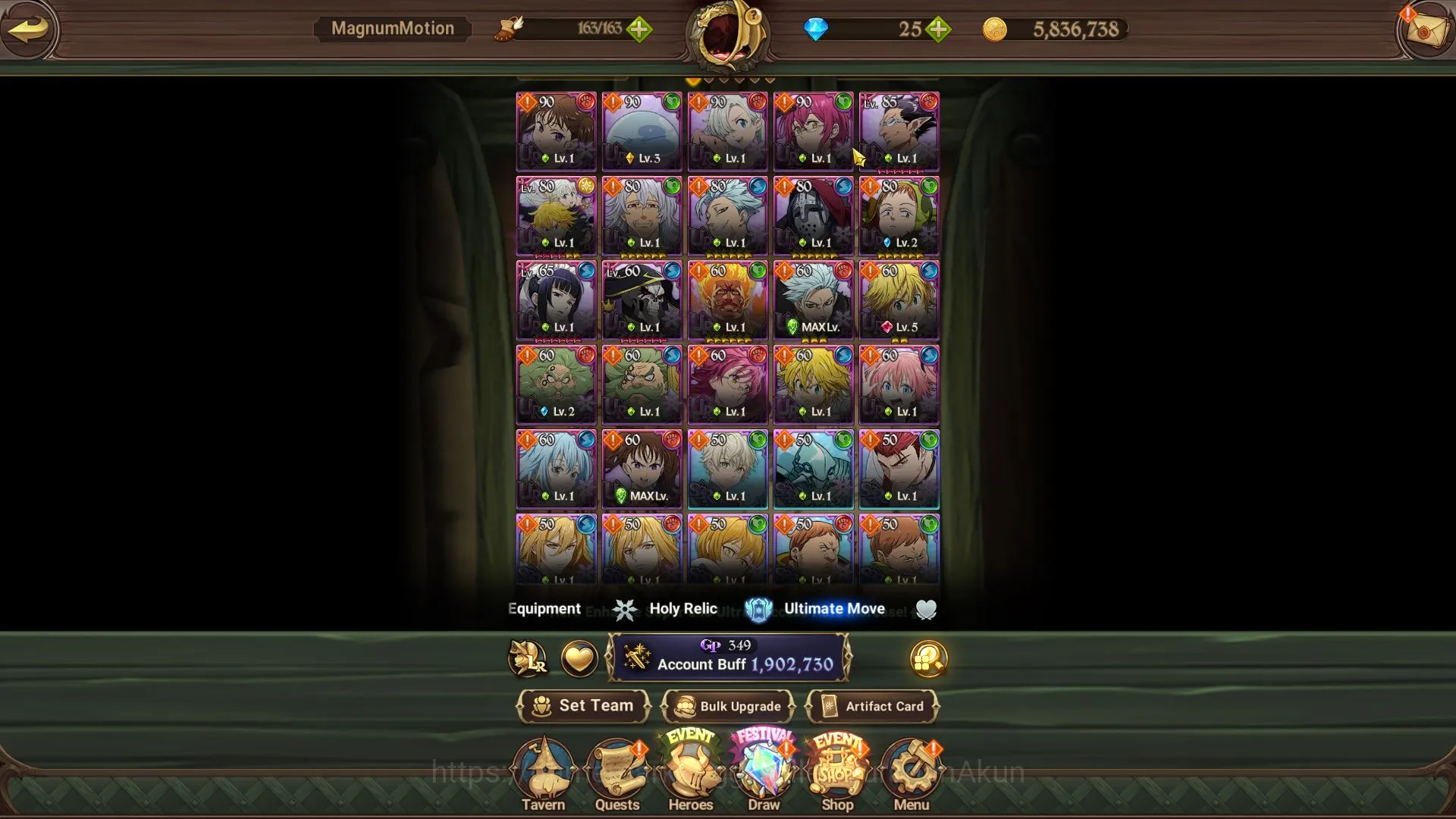 The Seven Deadly Sins: Grand Cross Accounts Starter ASIA |Starter| 1,9M CC,CH 7 | 1 LR+6 UR+Collab 3