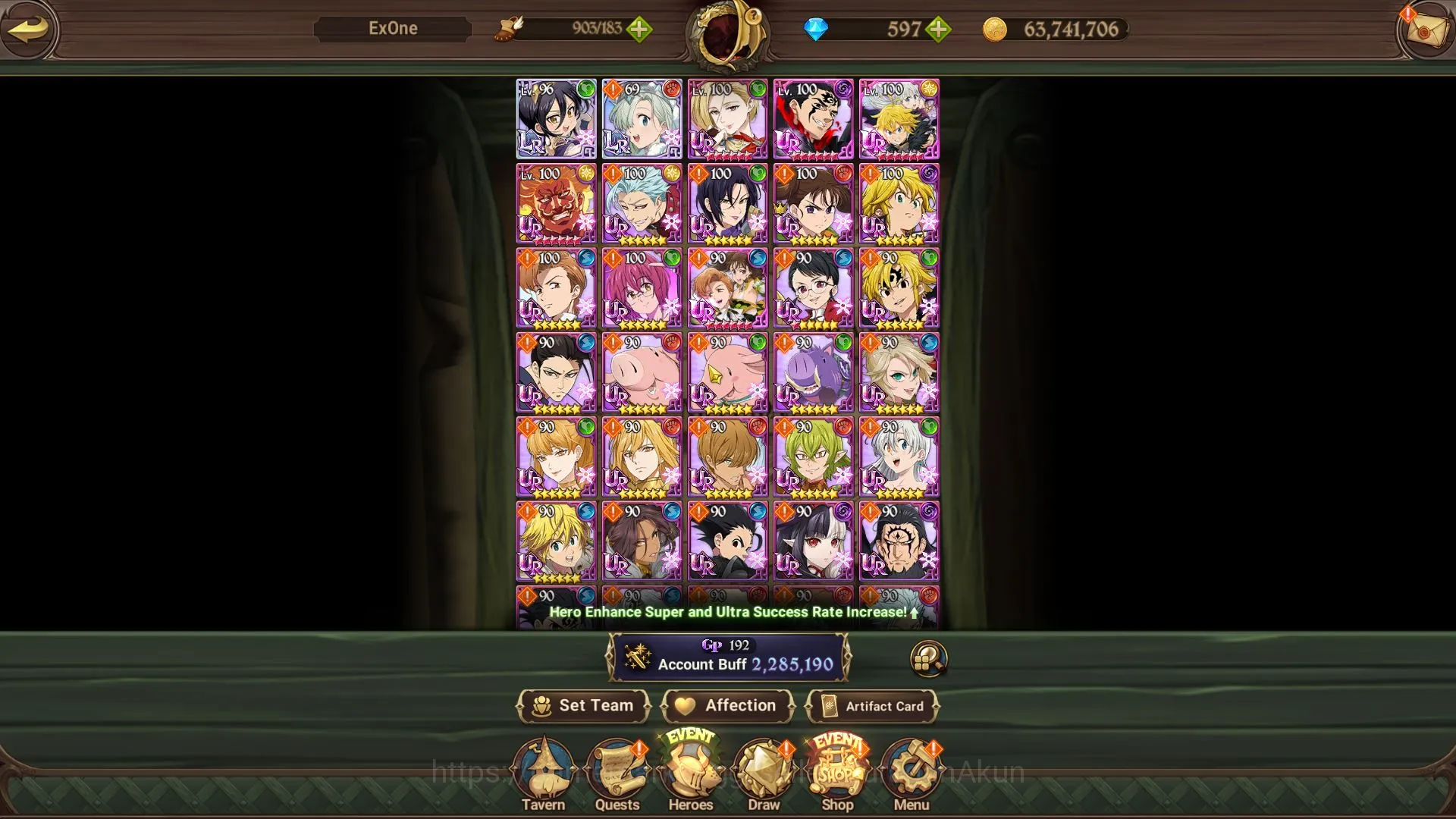 The Seven Deadly Sins: Grand Cross Accounts Midgame Asia |2,2M CC|2 LR + 5 UR + Colleb Solev + 597 Gems 2