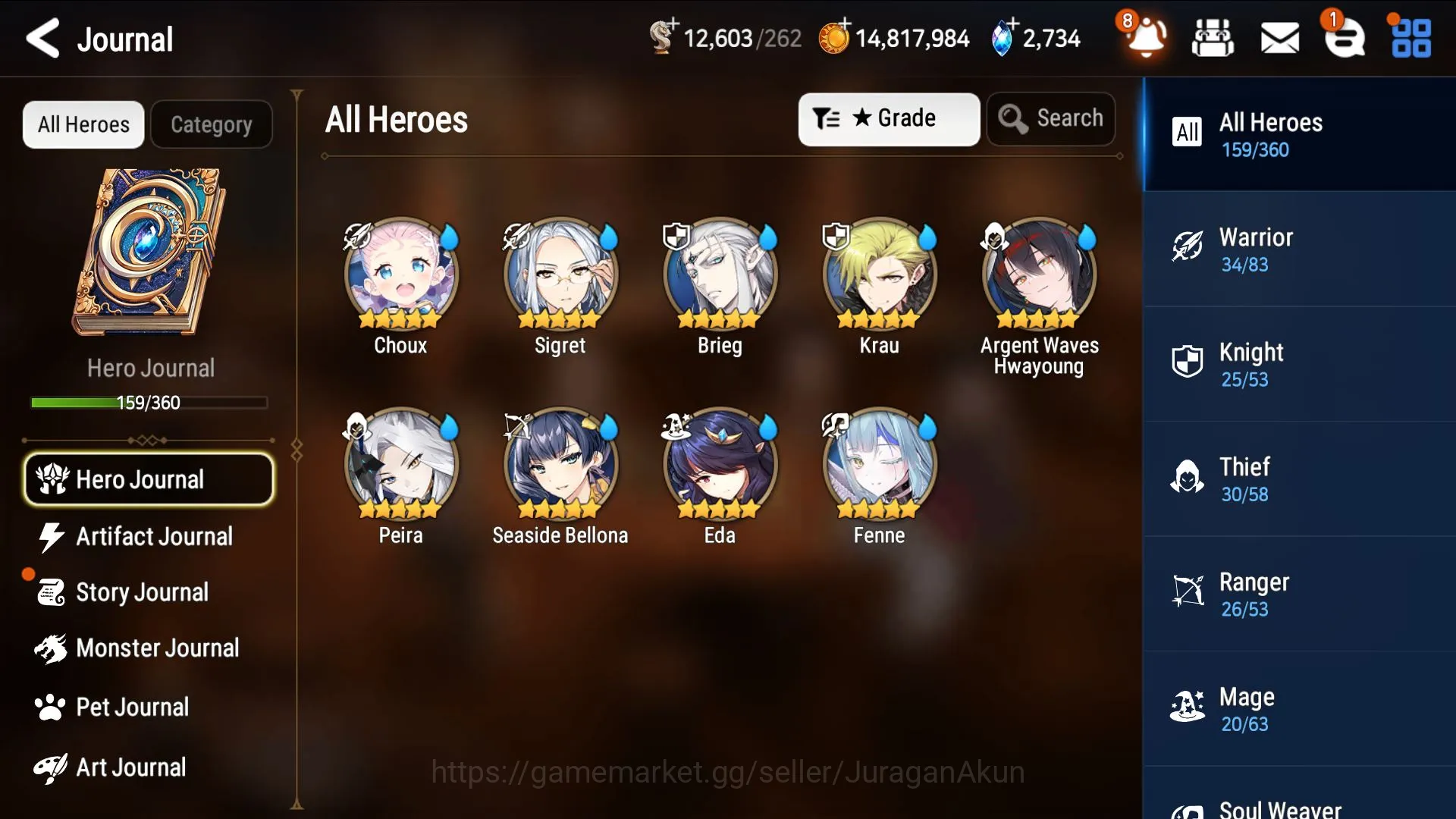 Asia Unveriv|8ML(Harsetti,Belian,AStro Elena)159Char(Aram,Hwayoung,Wukong)12K Energy,2.7K STon|POh On Stove(ES2457) Epic Seven Mid-Tier Asia Unveriv|8ML(Harsetti,Belian,AStro Elena)159Ch image 1