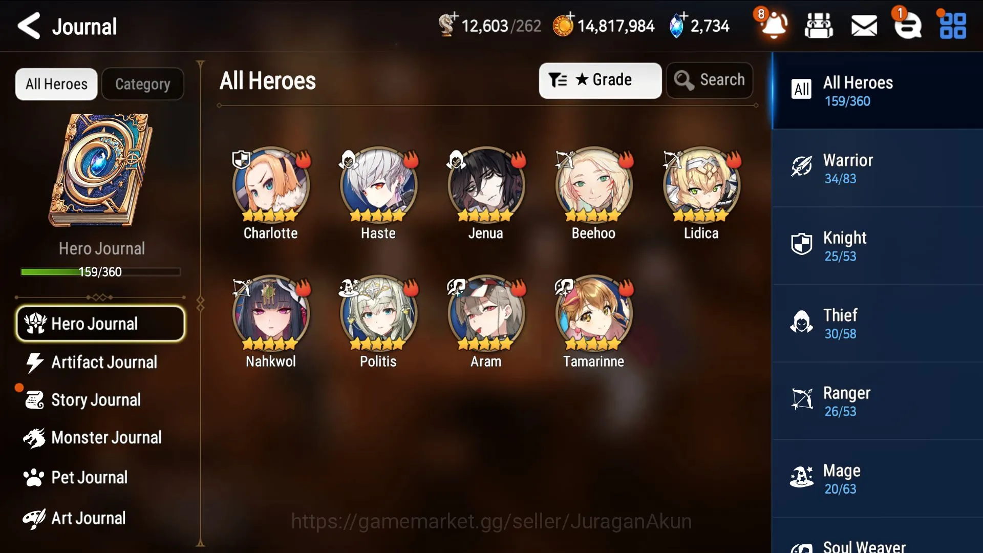 Epic Seven Accounts Mid-Tier Asia Unveriv|8ML(Harsetti,Belian,AStro Elena)159Char(Aram,Hwayoung,Wukong)12K Energy,2.7K 2