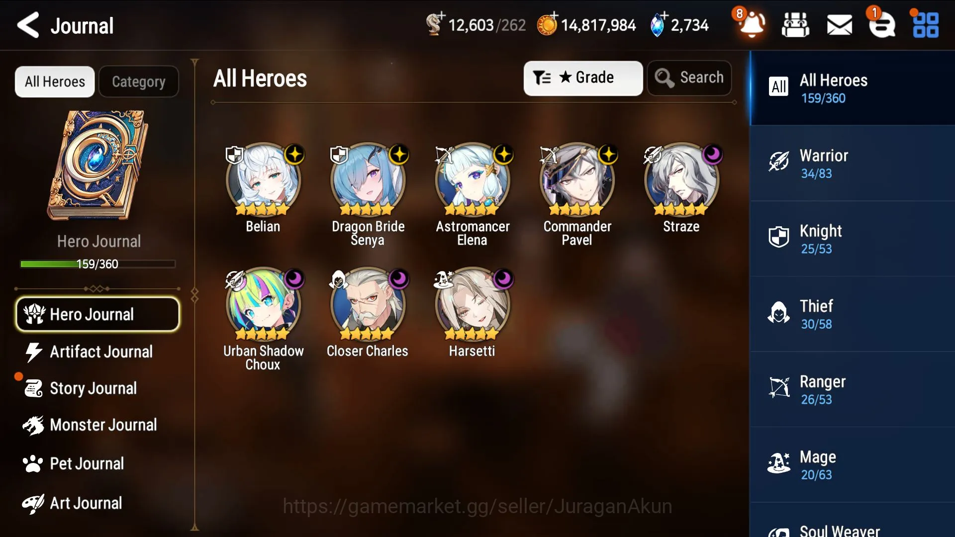 Epic Seven Accounts Mid-Tier Asia Unveriv|8ML(Harsetti,Belian,AStro Elena)159Char(Aram,Hwayoung,Wukong)12K Energy,2.7K 5