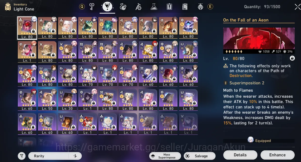 Honkai Star Rail Accounts End Game ASIA [TL70] Premium The Herta + SP Break Firefly (The 8