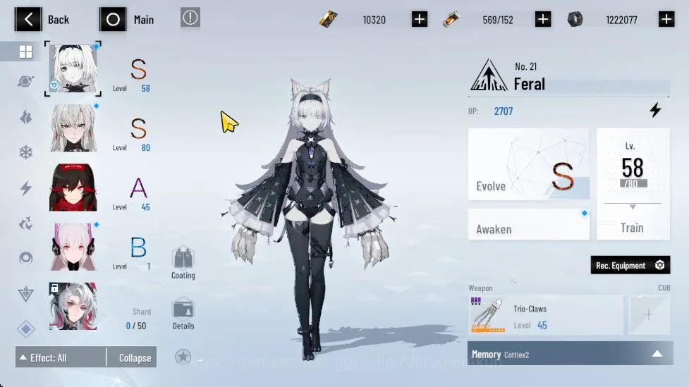 Punishing: Gray Raven Accounts Starter Asia | Starter | 10K BC+ 3K YC + 10K BlueCard +[ Feral, Lucia Crimson Weave Etc 5
