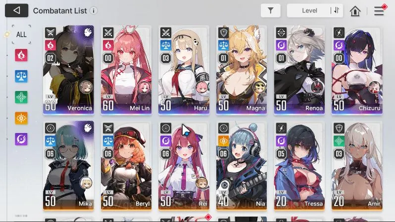 Chaos Zero Nightmare Accounts GLOBAL Lv51|7 SSR(VeroM2,Meilin,HaruM3,MagnaM1,RenoaM1,Chizuru,Kayron) 11SR(MikaM6,Etc) 1SSR 3