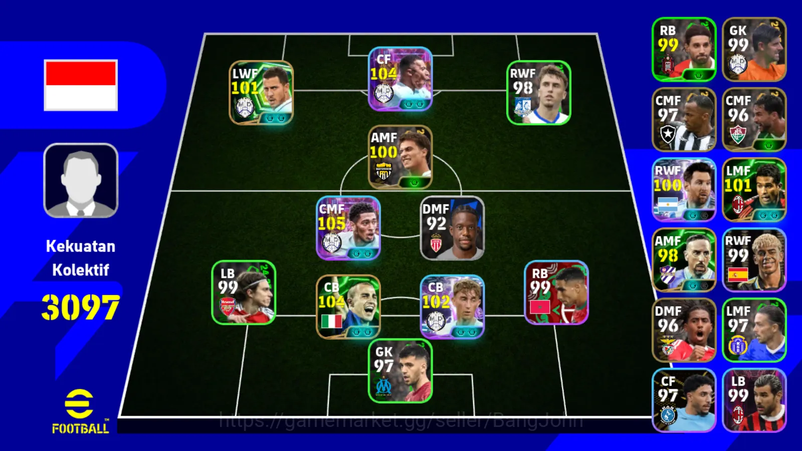 Power 3097 | mbappe showtime | belingham showtime | cannavaro | dean huijsen messi | ribery EFB348B eFootball Others Power 3097 | mbappe showtime | belingham showtime image 1