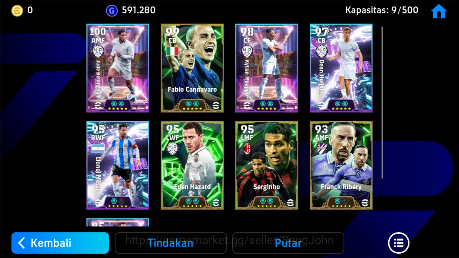 eFootball Accounts Others Power 3097 | mbappe showtime | belingham showtime | cannavaro | dean huijsen  messi  | ribery 4